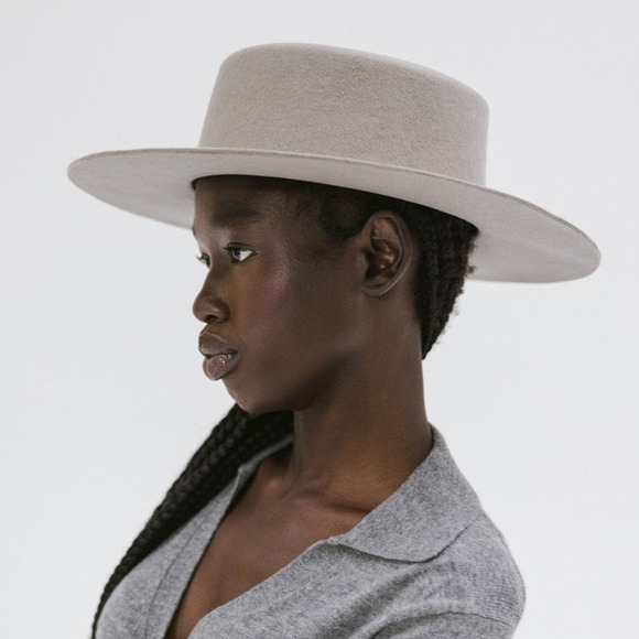GIGI PIP Dahlia Boater Hat Light Grey main image 4